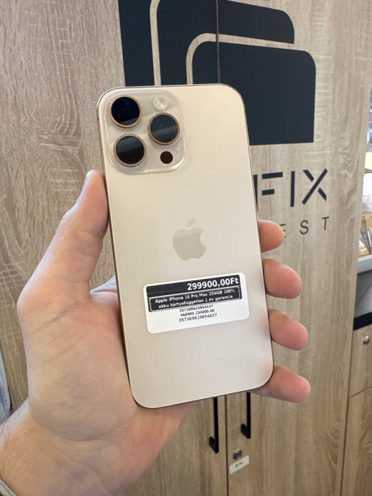 Apple iPhone 16 Pro Max 256GB 100% akku kártyafüggetlen 1 év garancia