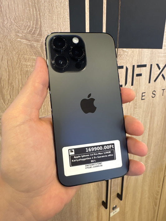 Apple Iphone 14 Pro Max 128GB Kártyafüggetlen 1 Év Garancia akku 86%
