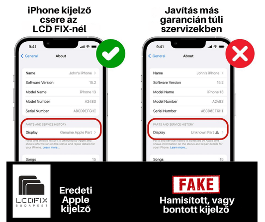 Apple iPhone 15 Kijelző csere eredeti Apple alkatrésszel - 1 órán belül - LCDEAL