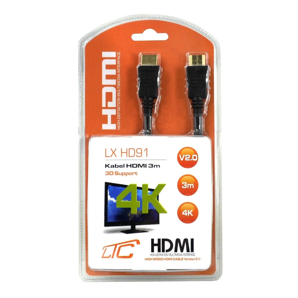 Cable HDMI - HDMI (v2.0 | 4K | 3 m) black - LCDEAL