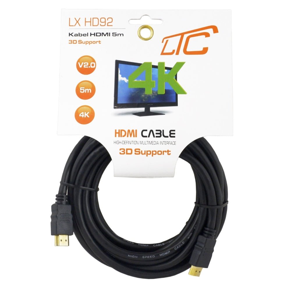 Cable HDMI - HDMI (v2.0 | 4K | 5 m) black - LCDEAL