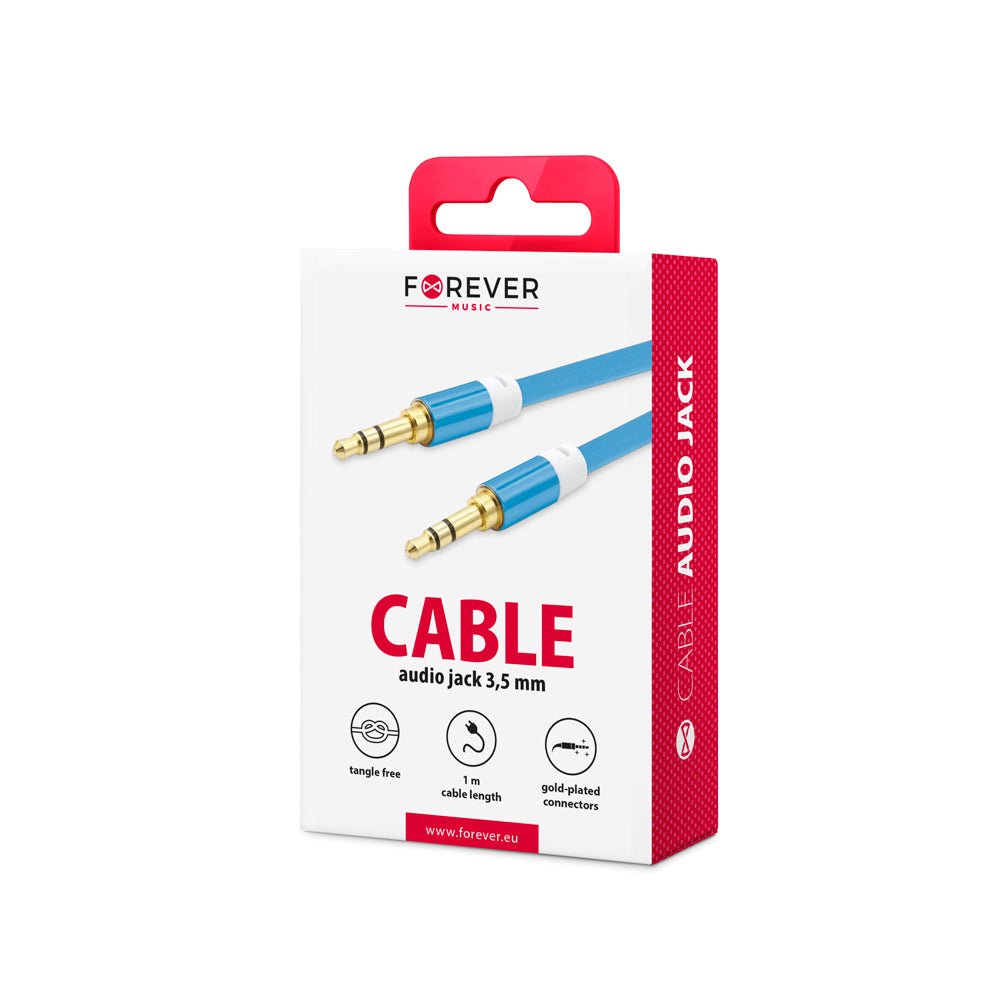 Forever audio cable jack 3,5mm - jack 3,5mm 1,0 m blue - LCDEAL