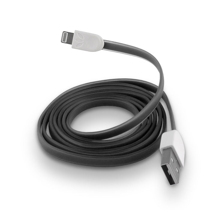 Forever cable USB - Lightning 1,0 m 1A black silicone flat - LCDEAL