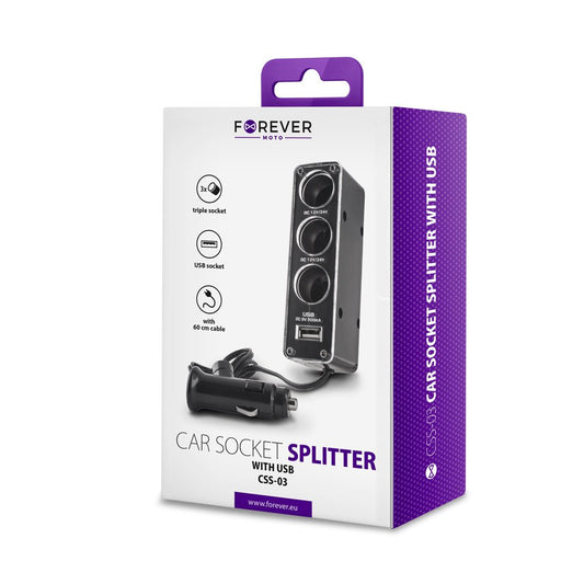 Forever socket splitter 3in1 with USB cable CSS - 03 - LCDEAL