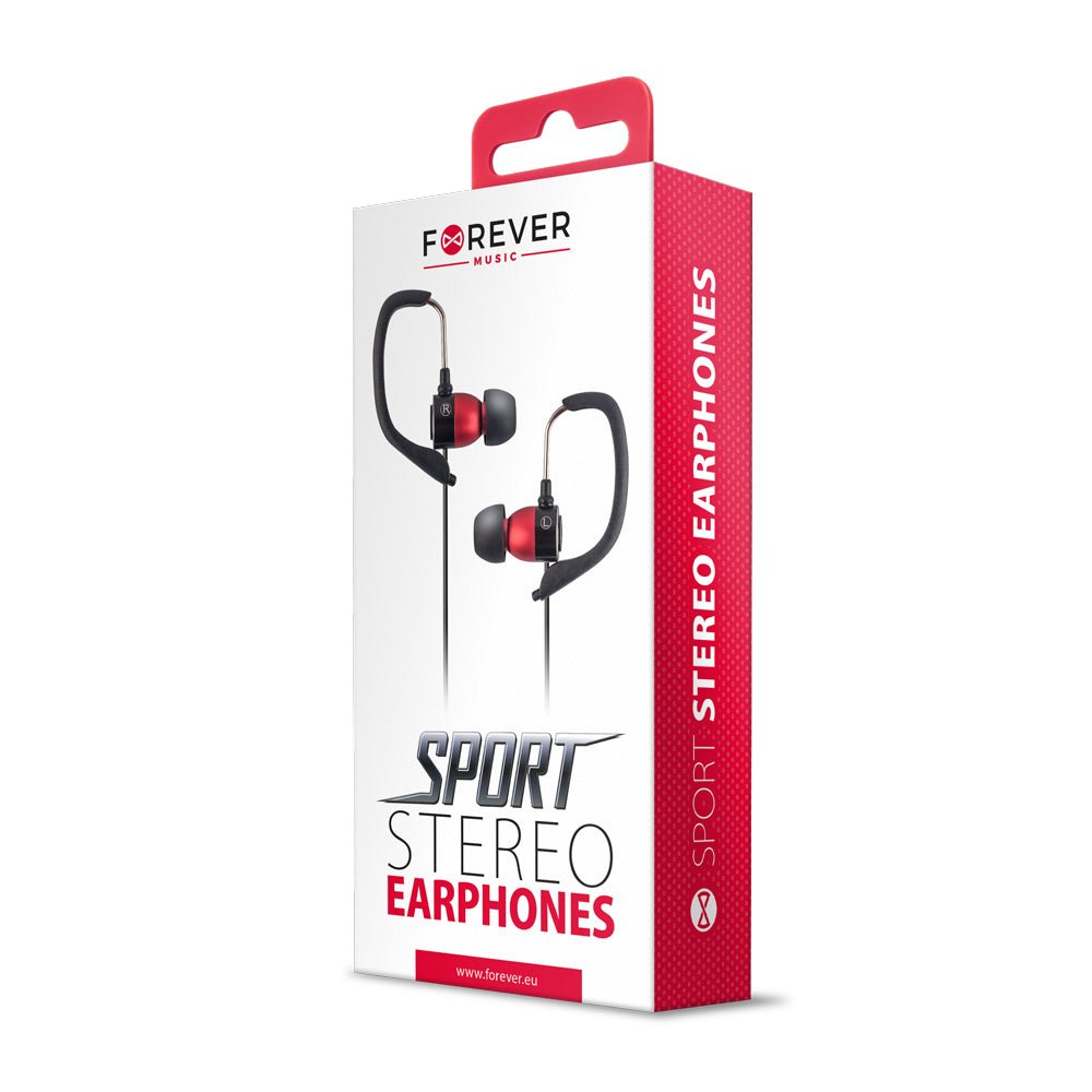 Forever Sport Music headset jack 3,5mm red - LCDEAL