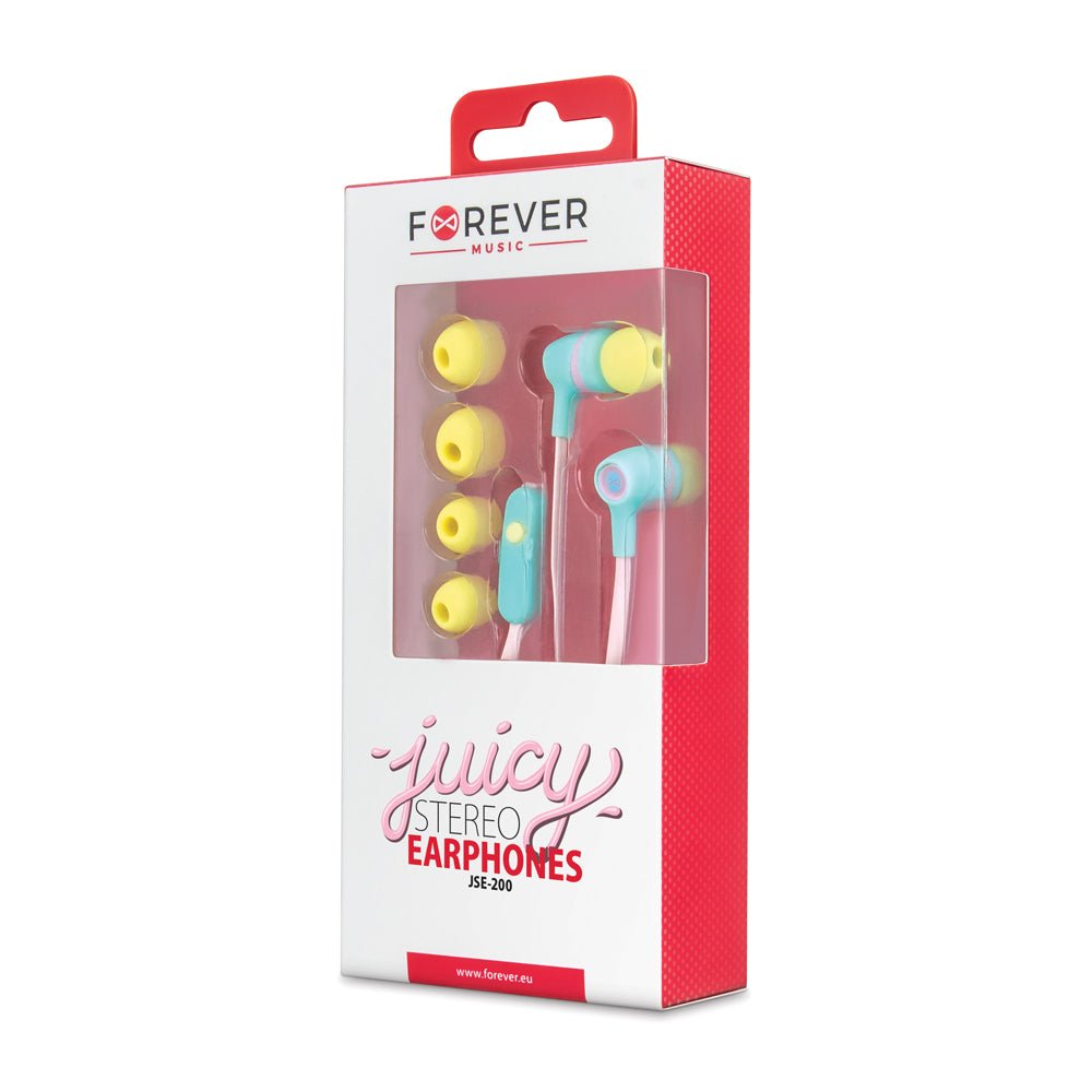 Forever wired earphones JSE - 200 jack 3,5mm pink pastel - LCDEAL