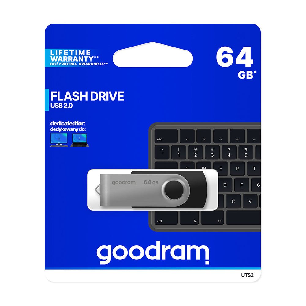 Goodram pendrive 64GB USB 2.0 Twister black - LCDEAL