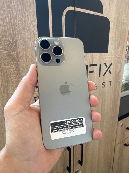 Apple iPhone 16 Pro Max 256GB 88% akku kártyafüggetlen 1 év garancia