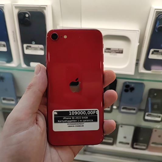 iPhone SE 2022 64GB Kártyafüggetlen 1 év garancia