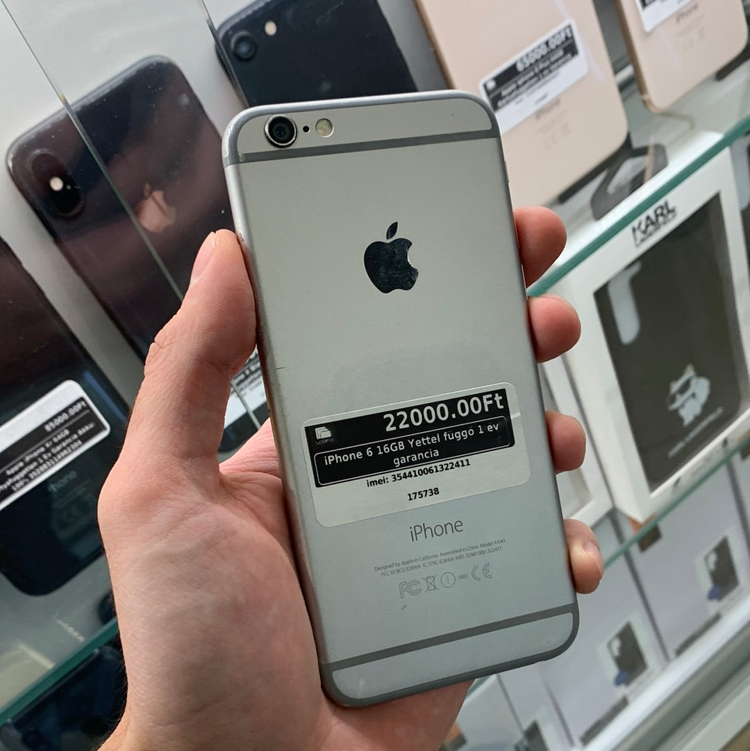 iPhone 6 16GB Yettel függő 1 év garancia Akku: 100% - LCDFIX