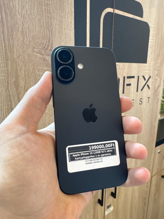 Apple iPhone 16 128GB 91% akku kártyafüggetlen 1 év garancia