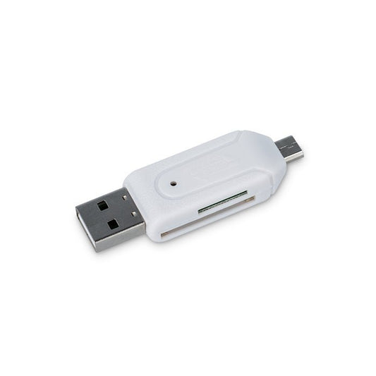 Forever microSD / SD card reader USB + microUSB white OTG - LCDEAL