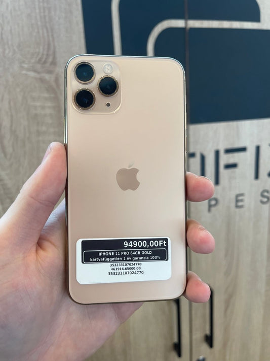 IPHONE 11 PRO 64GB GOLD kártyafüggetlen 1 év garancia 100% - LCDEAL
