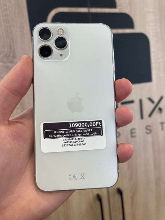 IPHONE 11 PRO 64GB SILVER kártyafüggetlen 1 év garancia 100% - LCDEAL