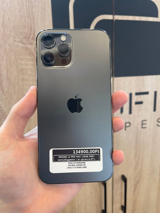 IPHONE 12 PRO MAX 128GB GREY kártyafüggetlen 1 év garancia 87% - LCDEAL