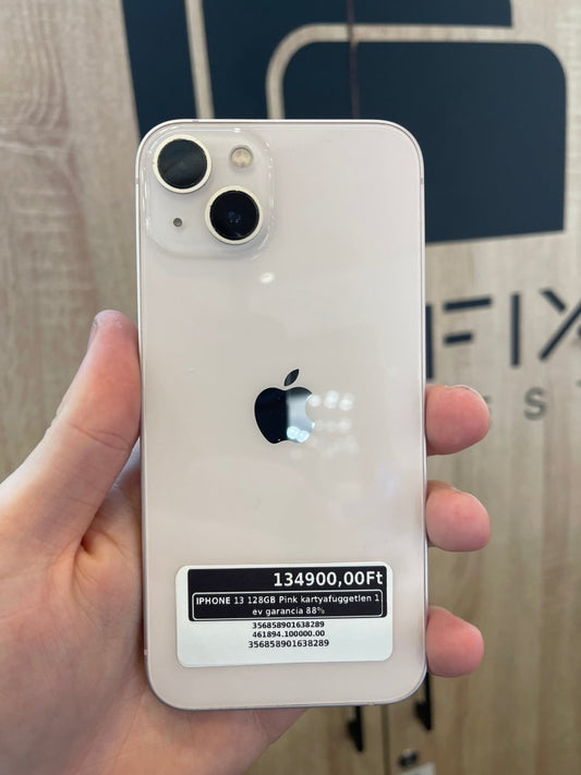 IPHONE 13 128GB Pink kártyafüggetlen 1 év garancia 88% - LCDEAL