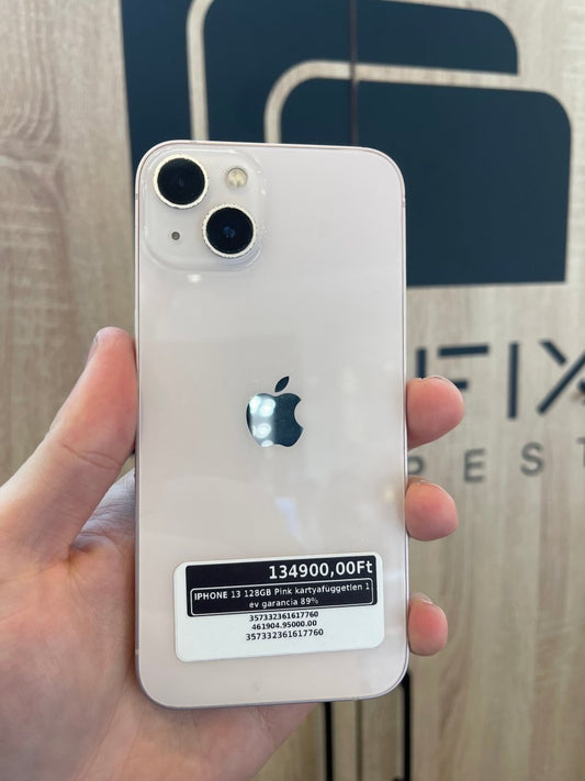 IPHONE 13 128GB Pink kártyafüggetlen 1 év garancia 89% - LCDEAL