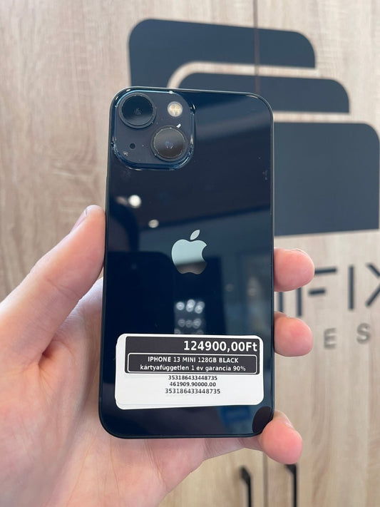 IPHONE 13 MINI 128GB BLACK kártyafüggetlen 1 év garancia 90% - LCDEAL