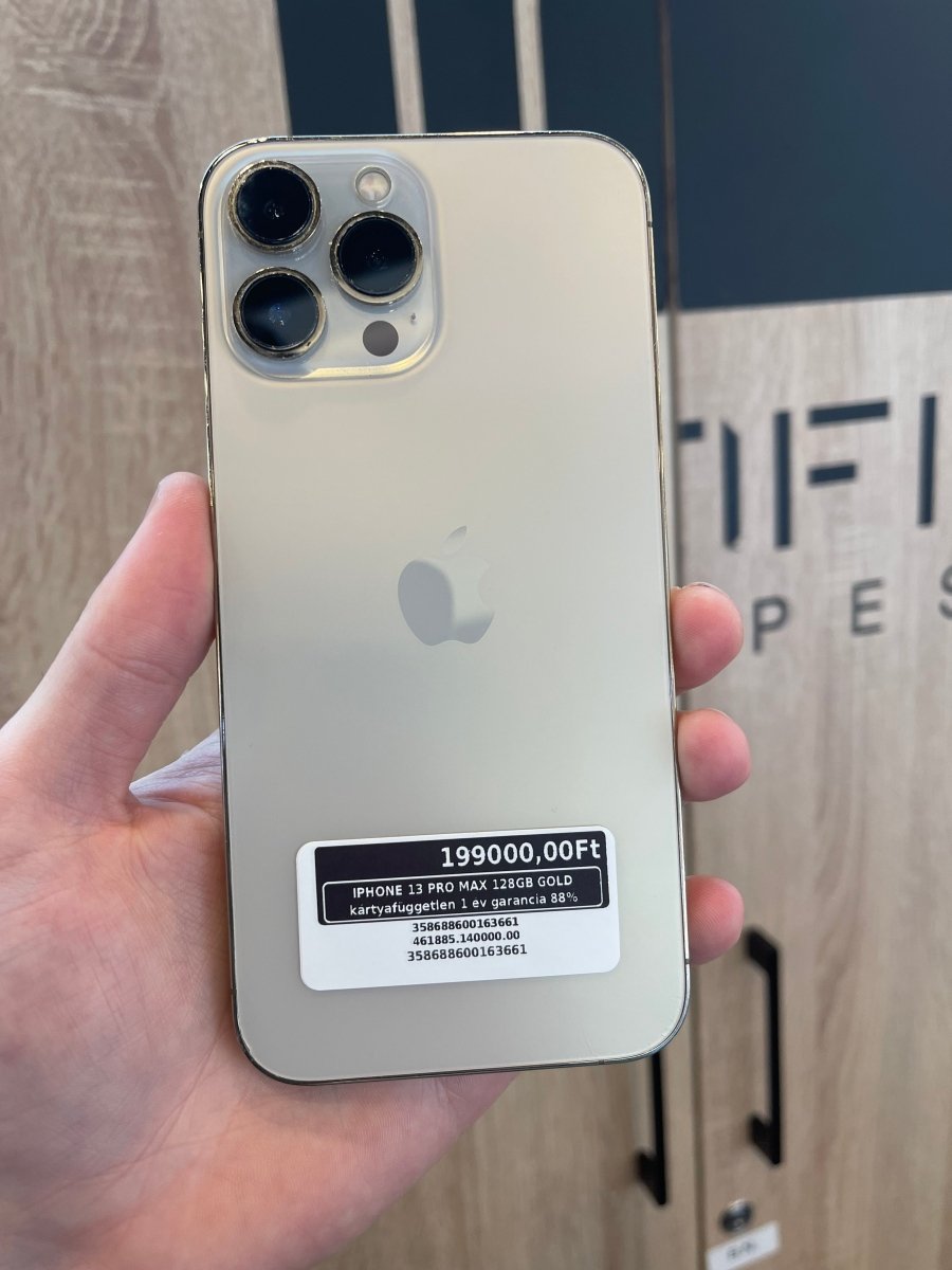 IPHONE 13 PRO MAX 128GB GOLD kártyafüggetlen 1 év garancia 88% - LCDEAL