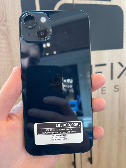 IPHONE 14+ 128GB BLACK kártyafüggetlen 1 év garancia 99% - LCDEAL