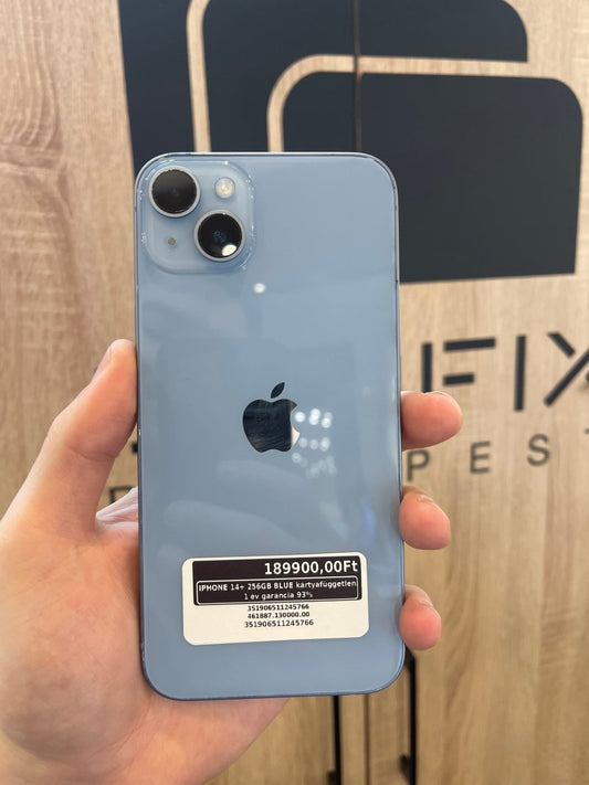 IPHONE 14+ 256GB BLUE kártyafüggetlen 1 év garancia 93% - LCDEAL