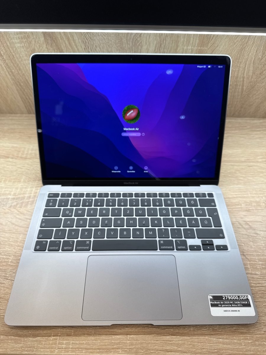 MacBook Air 2020 M1 16GB/256GB 1 év garancia Akku:95% - LCDEAL