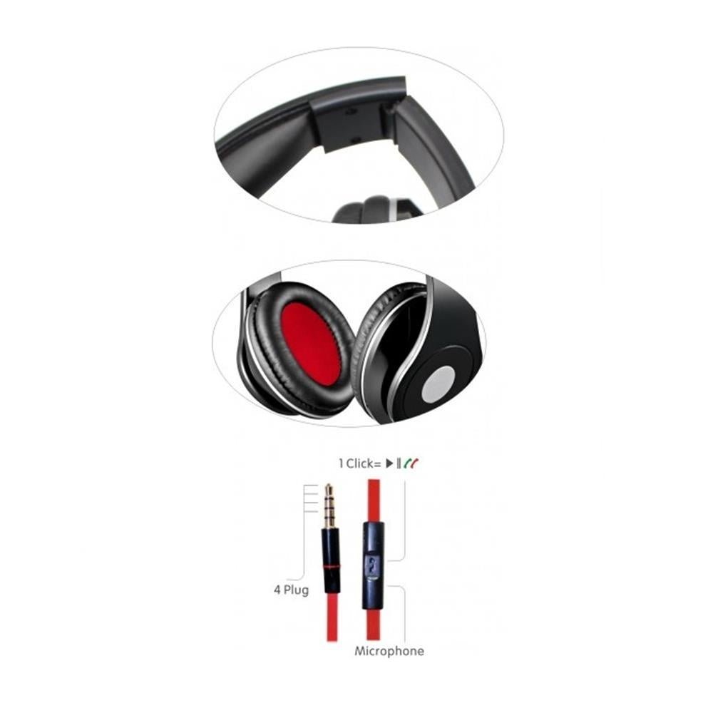 Rebeltec wired headphones AUDIOFEEL2 red - LCDEAL