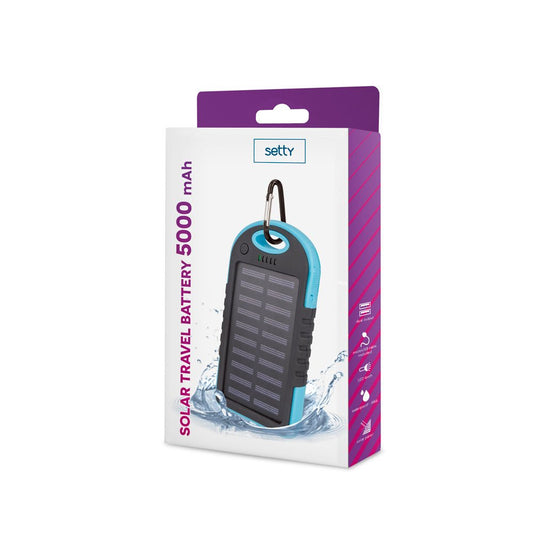 Setty solar power bank 5000 mAh blue - LCDEAL