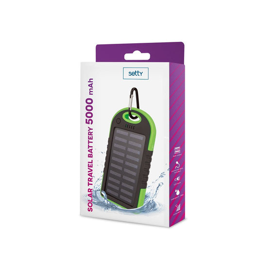 Setty solar power bank 5000 mAh green - LCDEAL