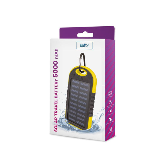 Setty solar power bank 5000 mAh yellow - LCDEAL