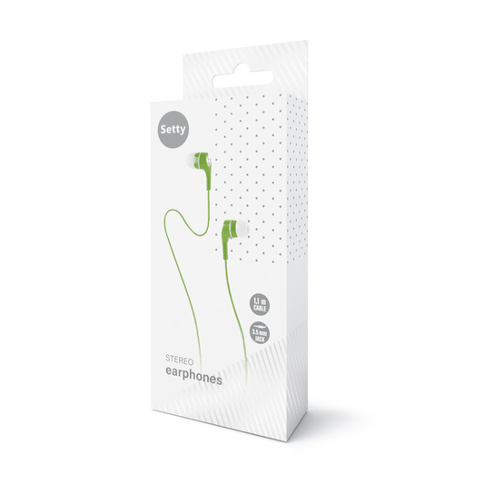 Setty wired earphones green - LCDEAL