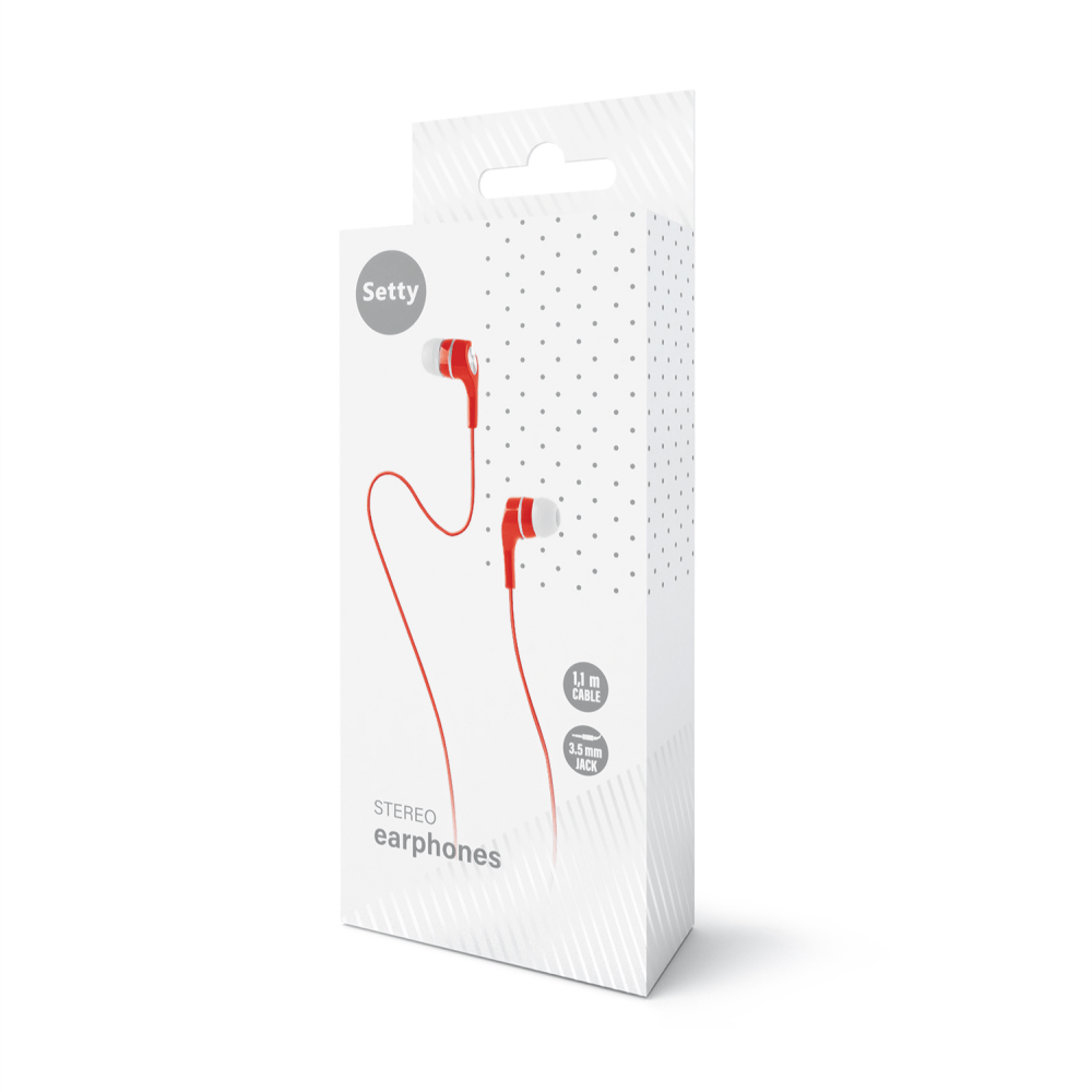 Setty wired earphones red - LCDEAL