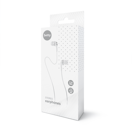 Setty wired earphones white - LCDEAL