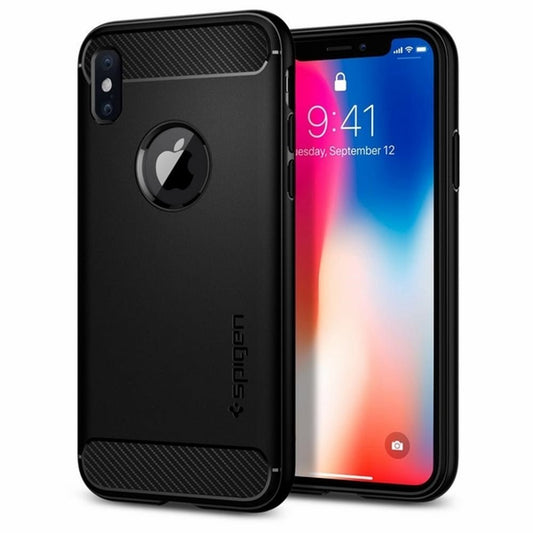 Spigen Rugged Armor case for iPhone X / XS black - LCDEAL